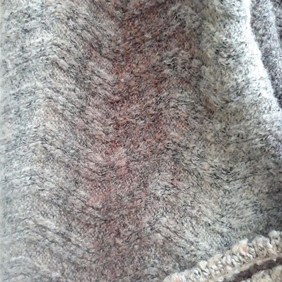 Dressbarn Cowl Neck Sweater Woman Petite Large Gray Brown Short Sleeve - Picture 5 of 9